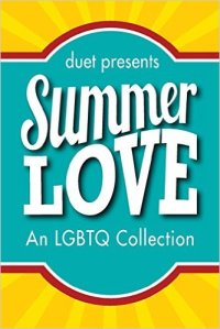 Cover of Summer Love, with title in white letters on blue and yellow background