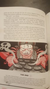 Page from Romeo and/or Juliet, featuring a villainous Juliet with a tray of poison cookies