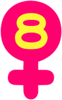 Number Eight inside a pink Venus symbol
